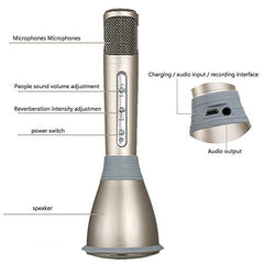 VIGICA K068 Mini KTV Player 2 in 1 Home Karaoke Player Full Metal K Song Microphone With Wireless Bluetooth Speaker Compatible with Android, iPhone, Samsung, other Smartphone