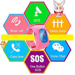 VIGICA Children Smartwatch Kid GPS Tracker Watch SOS Call Passometer Fitness